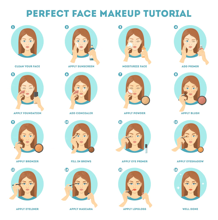 15 steps in makeup